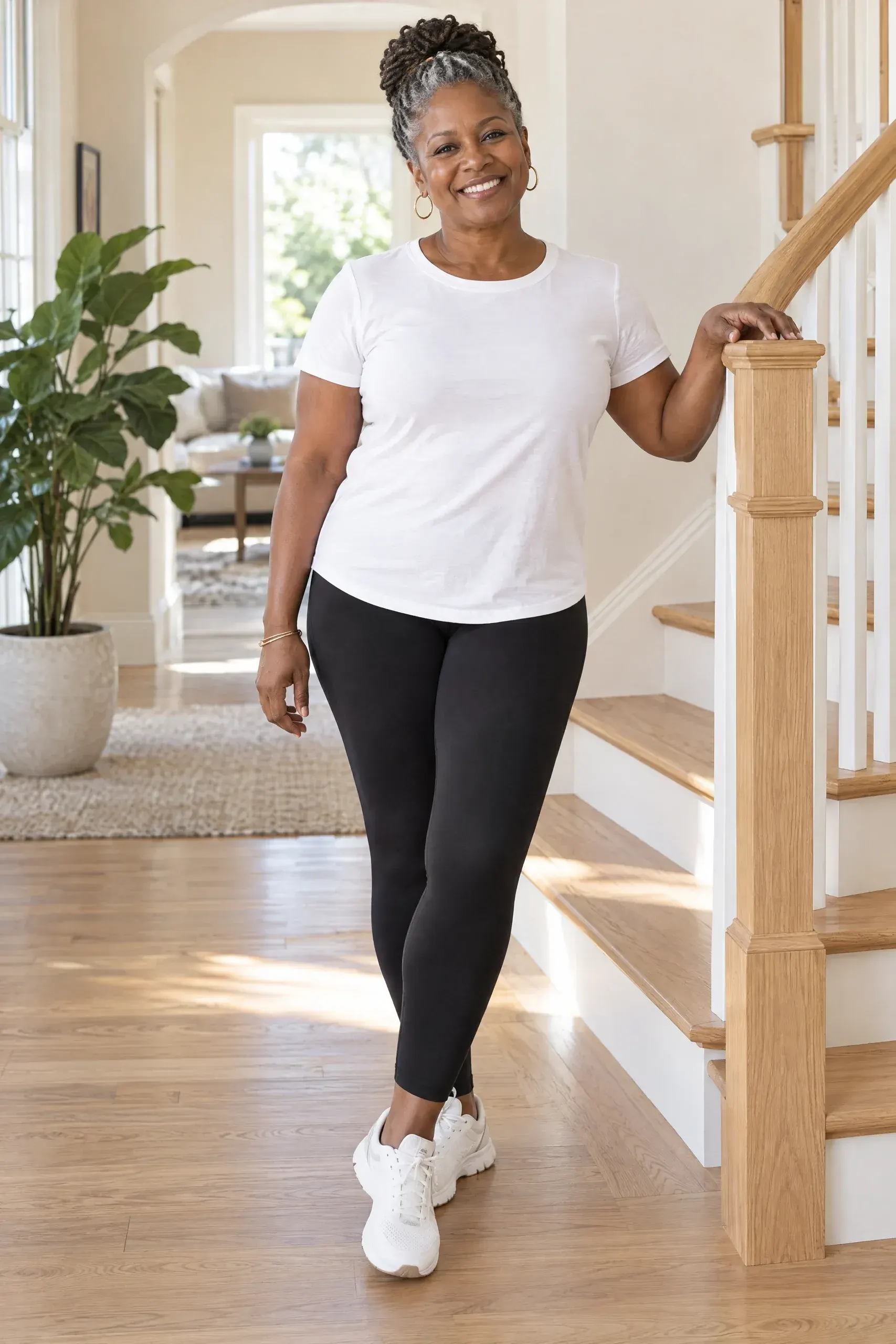 Active adult describing knee and shoulder discomfort during a consultation at Aspire Trim Clinic in Charlotte, NC