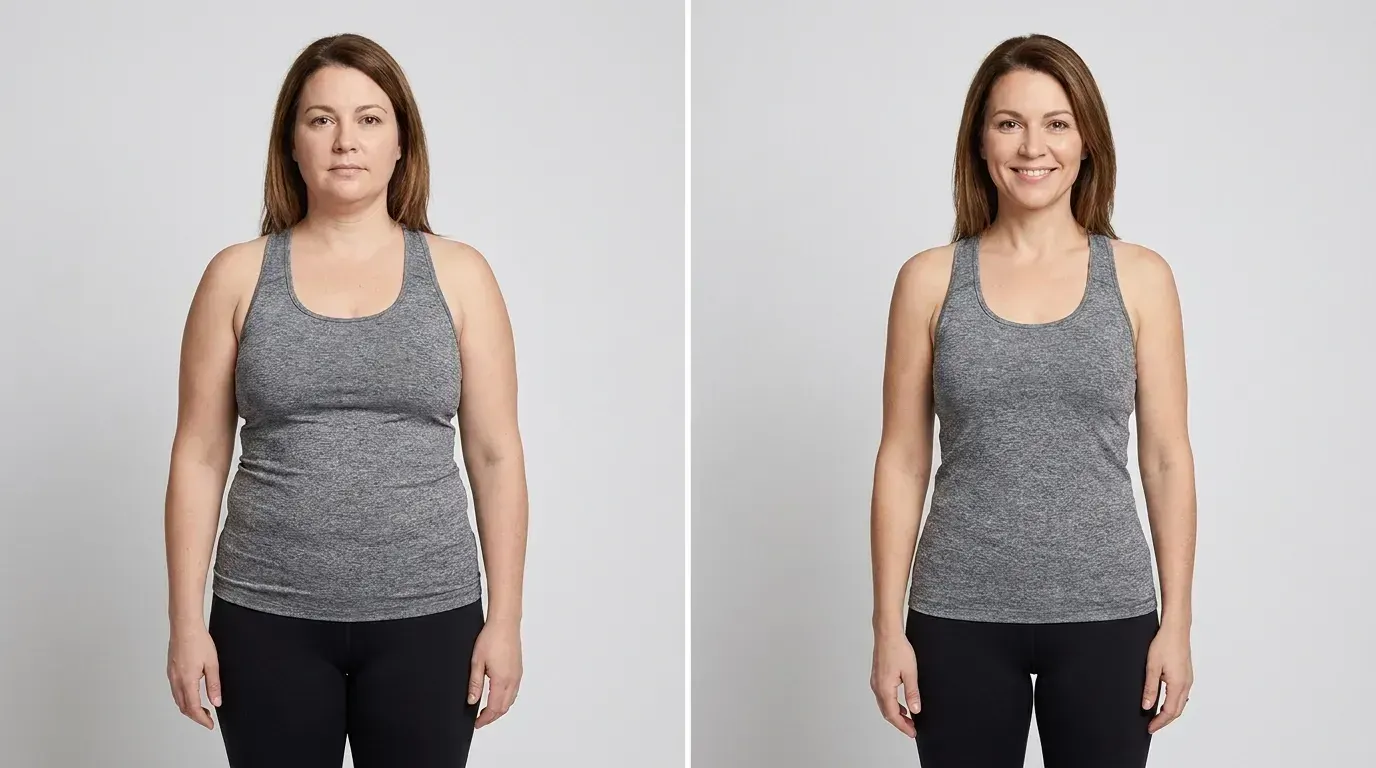 Before and after results from the Aspire Trim Clinic weight loss program in Charlotte, NC, individual results vary